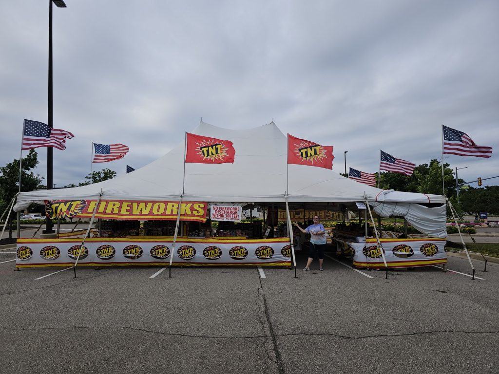 Our TNT Fireworks Tent from last year.